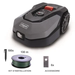 Robot tondeuse connecté 600m2 RoboCut XL600 avec station de recharge WiFi & BT, Jusqu'a 600 m², Capteur de pluie